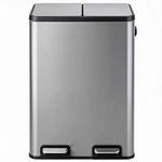 16GAL Dual Trash Can, Stainless Steel Step-on, 2 Pedals Soft-close Recycling Bin. Fixed Price $113.45.