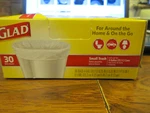 Glad Small Garbage Bags, 4 Gallon 30 Count (open Box). Fixed Price $6.29.