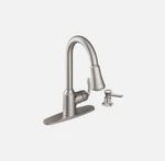 Moen Bayhill Spot Resist Stainless 1-HANDLE High Arc Pulldown Kitchen CA87094SRS. Fixed Price $119.99.