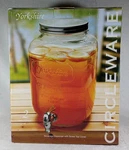 Yorkshire Mason Jar Glass Beverage Dispenser W/metal Lid 2 Gallon Nib Never Used. Fixed Price $24.99.