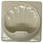 Vintage 60S Off White Shell Soap Dish Wall Mount Ceramic Drain Hole Usa. Fixed Price $30.00.