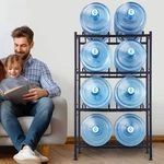 Uimoso 4 Tiers Water Jug Holder Double Row Rack For 8 Bottles Black. Fixed Price $38.19.