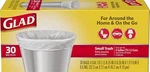 Glad Small Garbage Bags 30 Count 4 Gallon White Trash For Easy Transport. Fixed Price $14.49.