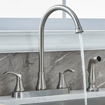 3 Hole Or 4 Two Handle Kitchen Faucet With Side Sprayer, Commercial Lead-fr. Fixed Price $54.18.