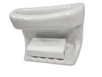Vintage White Ceramic Soap Dish Tray Shower Washcloth Holder Mid Century Modern. Fixed Price $49.65.