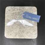 The Global Market Stone Marbled Square Beige Coaster Set Of 4. Fixed Price $25.00.