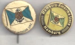 2 Vintage Hamburg-american Line Pins First German Transatlantic Steamship. Fixed Price $34.00.