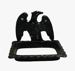 Vintage Cast Iron American Eagle Wall Mount Soap Holder Black Rectangular Design. Fixed Price $12.99.