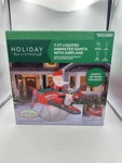 Holiday Living 9.1 Ft Animatronic Lighted Christmas Inflatable Santa Air Show. Fixed Price $140.55.