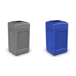 42 Gal Square Waste Containers - Gray & Blue Options Available. Fixed Price $428.99.