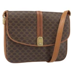 Celine Macadam Canvas Shoulder Bag Pvc Leather Brown Gold Auth 172001. Fixed Price $300.00.