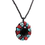 Sweet Midnight Mosaic Oval Onyx Stone Necklace. Fixed Price $9.99.