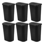11.3 Gallon D Shape Flat Top Trash Can - 6 Pack For Home & Office, Black. Fixed Price $88.99.