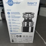 New Insinkerator Badger 5 Garbage Disposal 1/2 Hp Continuous Feed W/ Power Cord. Fixed Price $119.00.
