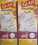 2-GLAD Force Flex Gain With Febreze Freshness 13GAL Waste Bags 22 Ct Box 44. Fixed Price $19.99.