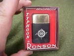 Vintage Ronson Typhoon Lighter Black Gold United Eastern Coal Corp W Box Nos Exc. Fixed Price $48.99.