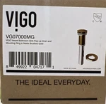 Vigo VG07000MG Bathroom Sink Pop Up Drain And Mounting Ring/matte Brushed Gold. Fixed Price $18.99.