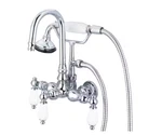 Water Creation 3.38" Silver Vintage Classic Center Wall Mount Tub Faucet, Chrome. Fixed Price $199.00.