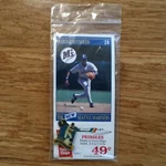 Vintage 1990 Harold Reynolds Baseball Game Give Away Souvenir Pin And Card. Fixed Price $10.00.