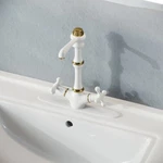 Kitchen Faucet Vintage White Cross 2 Handles Single Hole Renovators Supply. Fixed Price $289.99.