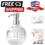 Round Bathroom Soap Dispenser Brushed Nickel Pump, Glass Bottle With Stainles.... Fixed Price $37.94.