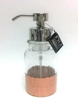 New Nu Steel Clear Glass,metallic Rose Gold Soap Bathroom Dispenser. Fixed Price $35.19.