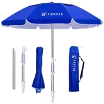 Ammsun 6.5FT Twice Folded Portable Beach Umbrella With Sand Anchor Windproof,. Fixed Price $69.44.