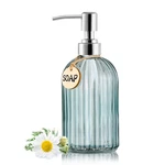 Moclif 16OZ Fashion Stripe Clear Glass Refillable Soap Dispenser With 304 Sta.... Fixed Price $15.38.