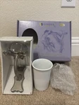 Ginger Circa Tumbler W/ Toothbrush Holder Satin Nickel Porcelain Nib 0733-15. Fixed Price $39.95.