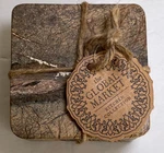 The Global Market, Set Of 4 Natural Stone Square Coasters New. Fixed Price $19.95.