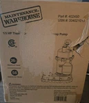 Maintenance Warehouse 1/3 Hp Cast 402450 New Submersible Sump Pump 115V. Fixed Price $119.00.