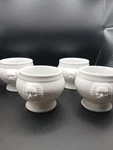 Restaurantware 4 Pc Porcelain Lion Head White Small Soup Tureen Foored Bowls 6OZ. Fixed Price $28.00.