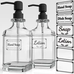 2 Pack Soap Dispenser, 18 Oz Antique Design Thick Glass Hand Dispensers; With 30. Fixed Price $19.46.