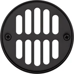 Round Brass Shower Strainer Grid Drain Cover With Crown Ring, Matte Black. Fixed Price $25.95.