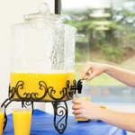 5 Gallon Hammered Glass Beverage Dispenser With Metal Stand. Fixed Price $99.99.