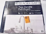 New Glacier Bay Sadira Double Handle Pulldown Sprayer Kitchen Faucet. Fixed Price $61.95.