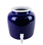 Water Crock Solid Blue Ceramic Porcelain Dispenser Faucet Spigot Valve Drinking. Fixed Price $54.99.