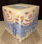 Bacova Coastal Ceramic Tissue Box Cover Cube - Seaside Beach Umbrella Theme. Fixed Price $9.95.