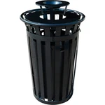 Global Industrial Outdoor Slatted Steel Trash Can W/ Ashtray Lid Access 36. Fixed Price $1179.45.