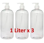 (3) 1 Liter 32 Oz Refillable Pump Bottle Soap Shampoo Lotion Sanitizer, Etc. Fixed Price $12.99.