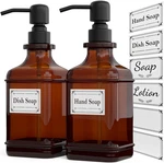 Soap 2 Pack, Hand Dispensers With 18 Oz Antique Design Thick Ambe. Fixed Price $19.71.