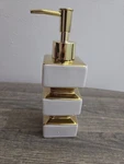 Creative Unique Ceramic White And Gold Soap Dispenser With Pump. Fixed Price $21.84.