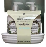 (2-PK) Sj Creations Lemon Ginger Ultra Hydrating Hand Soap & Lotion + Dish. Fixed Price $32.99.