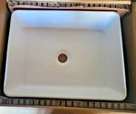 Luxier 19" Rectangular Bathroom Ceramic Art Basin White Vessel Sink CS-013. Fixed Price $39.77.