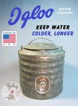 1948 Igloo Water Cooler Dispenser Galvanized Steel Wood Pail All Metal W/ Spigot. Fixed Price $294.95.
