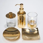 Windisch Gold Bathroom Set Tumbler Soap Dishes Q Tip Holder Mini Dispenser. Fixed Price $200.00.