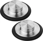 Tifanso Kitchen Sink Drain Stopper Cover, 2PCS Stainless Steel Garbage Silver. Fixed Price $10.52.