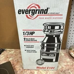 Evergrind Insinkerator E101 1/3 Hp Food Waste Garbage Disposer Quick Lock Feed. Fixed Price $70.00.