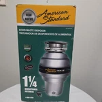 American Standard 1/4 Hp Food Waste Disposer ASD-1250 Garbage Disposal System. Fixed Price $81.79.
