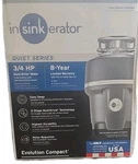 Insinkerator Evolution Compact 3/4 Hp Garbage Disposal Quiet Series Damage Box. Fixed Price $248.86.